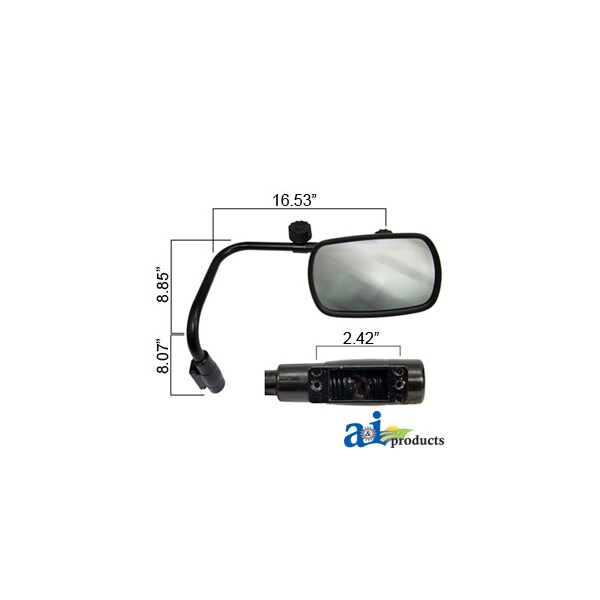 Mirror Assembly, Universal Extendable, Glass (RH) 8" x8" x30"